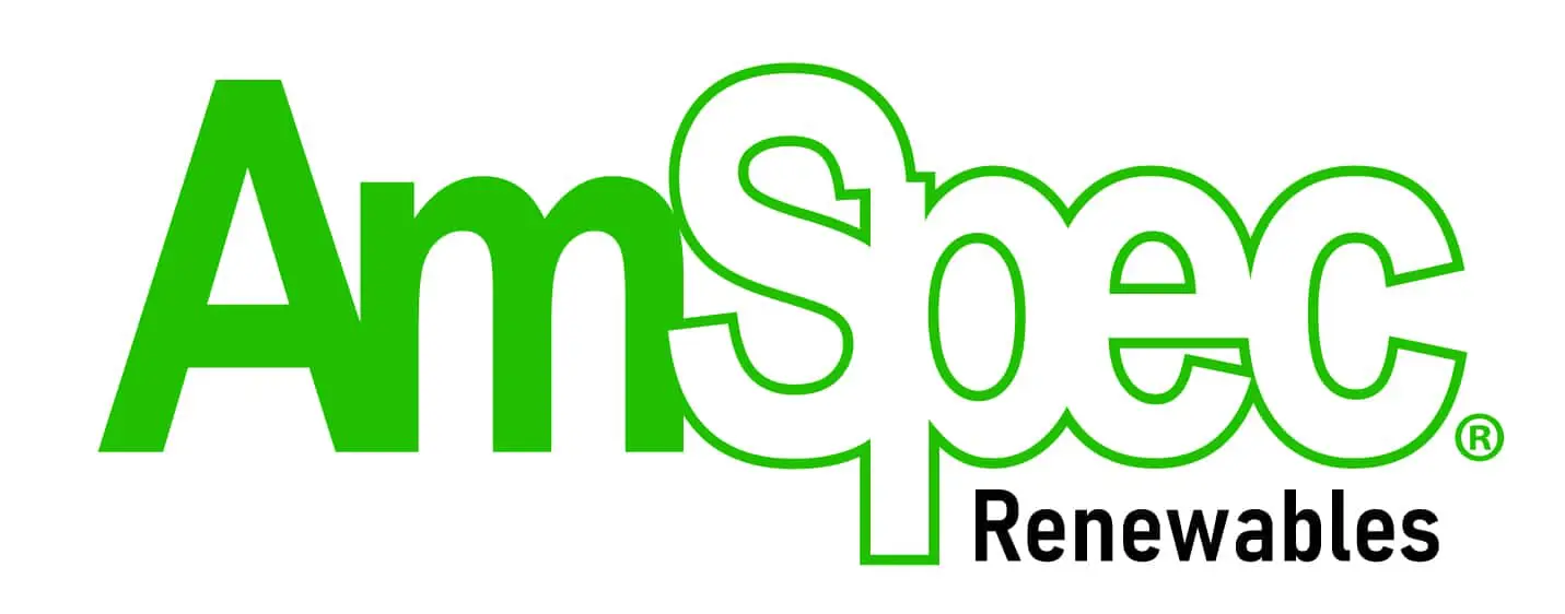 Logo for AmSpec Renewables with "AmSpec" in green and "Renewables" in black.