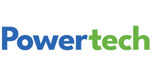 The word "Powertech" in bold font, with "Power" in blue and "tech" in green, on a white background.